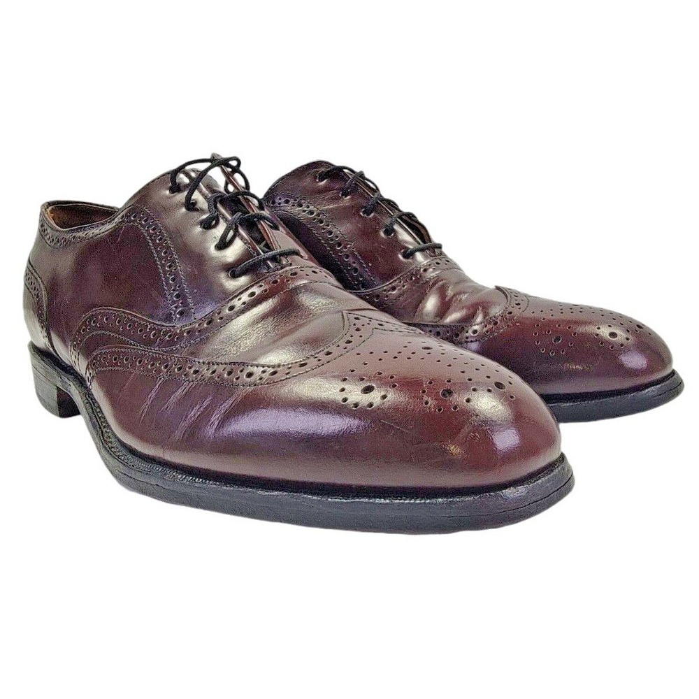 Bostonian Wingtip Oxfords Men 11.5 D/B ‎ Burgundy Leather Brogue Dress Shoes USA